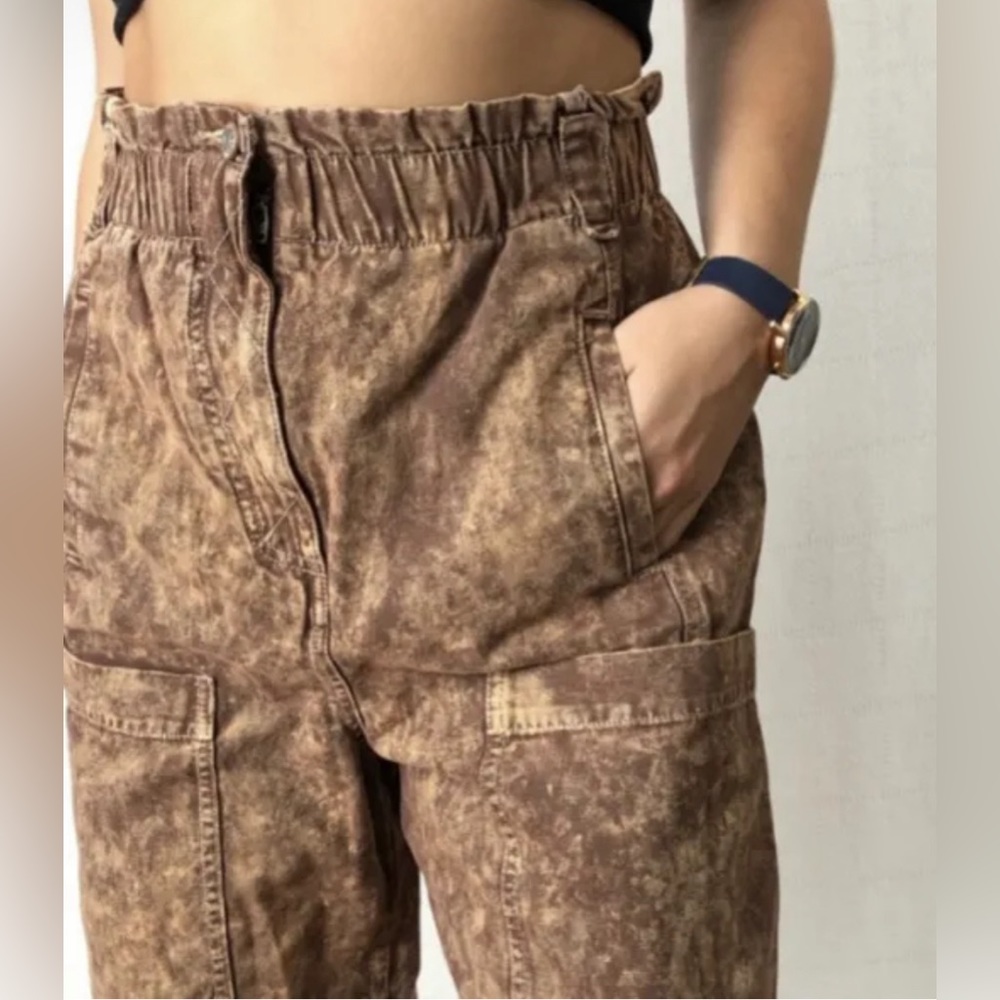 BDG Urban Outfitters‎ Womens Pants Size S Izzy Cargo Acid Washed Brown Zippers